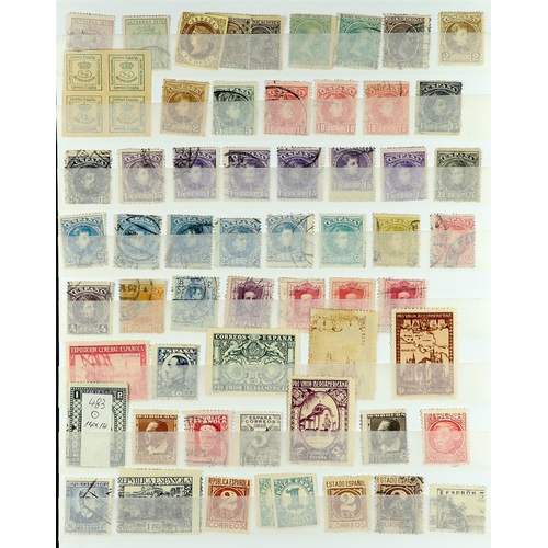 1243 - SPAIN 1850's - 1980's COLLECTION / ASSORTMENT of perhaps 2000 mint, never hinged mint & used on prot... 