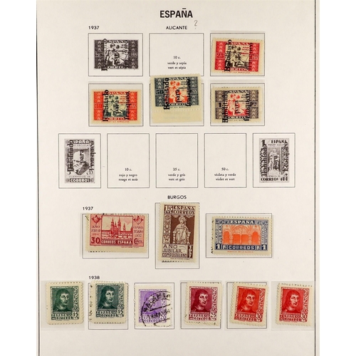 1254 - SPAIN NATIONALIST ISSUES 1936 - 1939 mint / never hinged mint & used stamps, sets and miniature shee... 