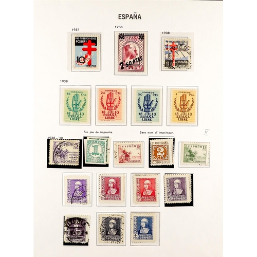 1254 - SPAIN NATIONALIST ISSUES 1936 - 1939 mint / never hinged mint & used stamps, sets and miniature shee... 