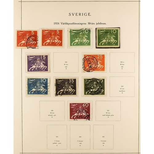 1267 - SWEDEN 1855 - 1943 COLLECTION in album of chiefly used stamps, quite comprehensive (500+ stamps) Lot... 