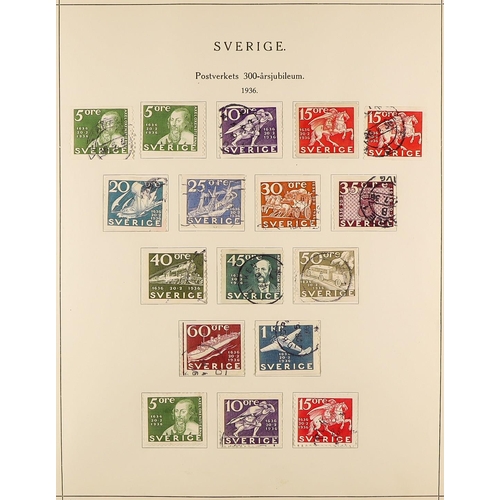 1267 - SWEDEN 1855 - 1943 COLLECTION in album of chiefly used stamps, quite comprehensive (500+ stamps) Lot... 