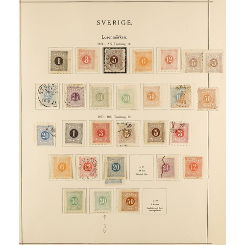 1267 - SWEDEN 1855 - 1943 COLLECTION in album of chiefly used stamps, quite comprehensive (500+ stamps) Lot... 