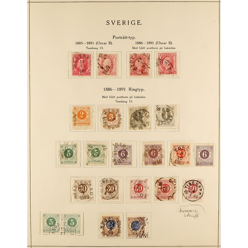 1267 - SWEDEN 1855 - 1943 COLLECTION in album of chiefly used stamps, quite comprehensive (500+ stamps) Lot... 