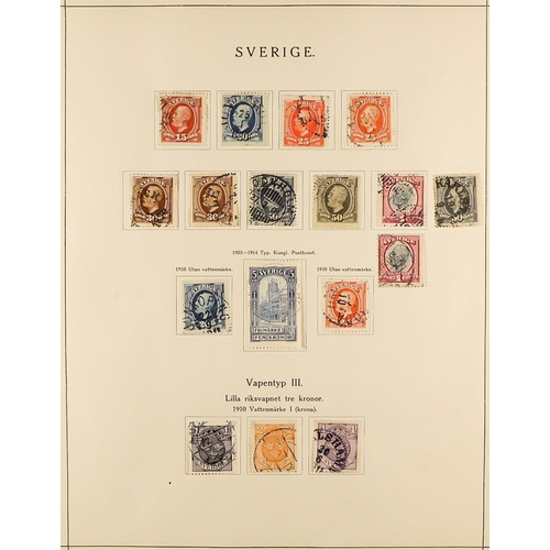 1267 - SWEDEN 1855 - 1943 COLLECTION in album of chiefly used stamps, quite comprehensive (500+ stamps) Lot... 