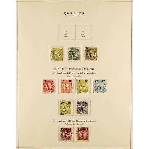 1267 - SWEDEN 1855 - 1943 COLLECTION in album of chiefly used stamps, quite comprehensive (500+ stamps) Lot... 