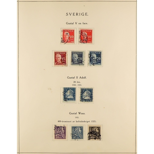 1267 - SWEDEN 1855 - 1943 COLLECTION in album of chiefly used stamps, quite comprehensive (500+ stamps) Lot... 