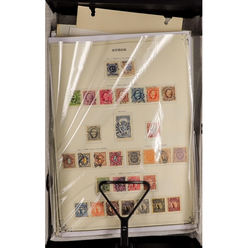 1270 - SWEDEN BOX FILE WITH ASSORTMENT of mint / never hinged mint & used stamps on various pages incl coll... 