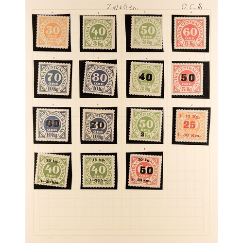 1271 - SWEDEN RAILWAY FREIGHT / PARCEL STAMPS collection of chiefly never hinged mint stamps - perf & imper... 