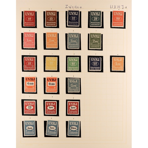 1271 - SWEDEN RAILWAY FREIGHT / PARCEL STAMPS collection of chiefly never hinged mint stamps - perf & imper... 