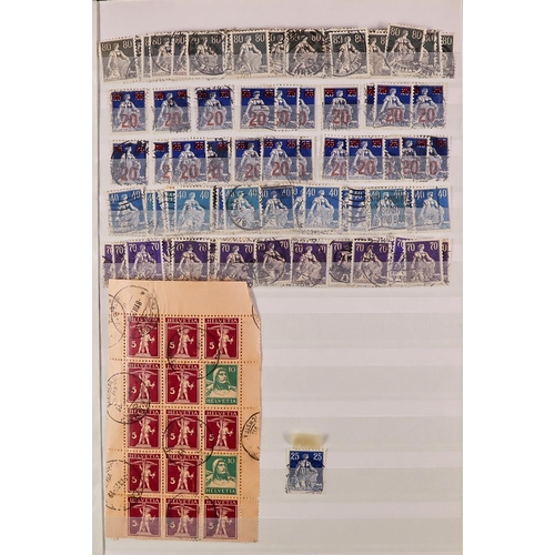 1277 - SWITZERLAND 1906 - 1960 ACCUMULATION of mint & used stamps stored in a bulging stockbook, note 1920 ... 