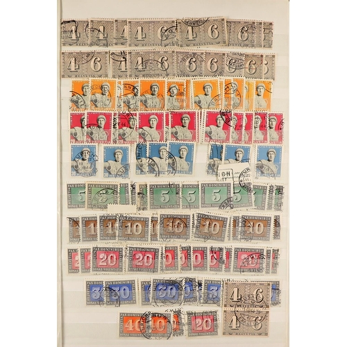 1277 - SWITZERLAND 1906 - 1960 ACCUMULATION of mint & used stamps stored in a bulging stockbook, note 1920 ... 