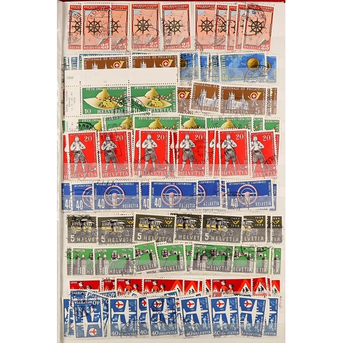 1277 - SWITZERLAND 1906 - 1960 ACCUMULATION of mint & used stamps stored in a bulging stockbook, note 1920 ... 