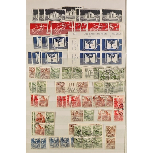 1277 - SWITZERLAND 1906 - 1960 ACCUMULATION of mint & used stamps stored in a bulging stockbook, note 1920 ... 