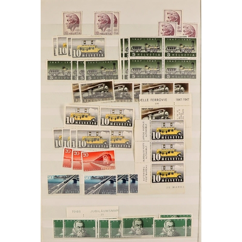 1277 - SWITZERLAND 1906 - 1960 ACCUMULATION of mint & used stamps stored in a bulging stockbook, note 1920 ... 