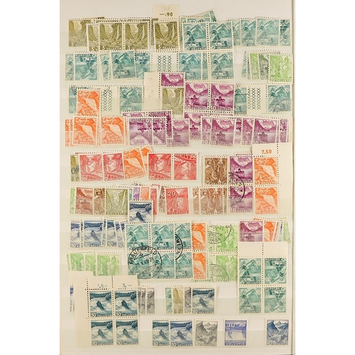 1277 - SWITZERLAND 1906 - 1960 ACCUMULATION of mint & used stamps stored in a bulging stockbook, note 1920 ... 