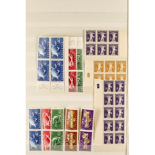 1277 - SWITZERLAND 1906 - 1960 ACCUMULATION of mint & used stamps stored in a bulging stockbook, note 1920 ... 