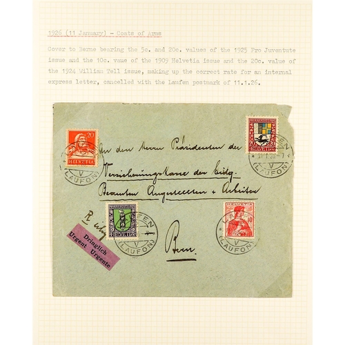 1278 - SWITZERLAND 1913 - 1945 PRO JUVENTUTE COLLECTION of used stamps, plus covers and cards. Comprehensiv... 