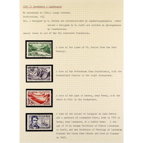 1278 - SWITZERLAND 1913 - 1945 PRO JUVENTUTE COLLECTION of used stamps, plus covers and cards. Comprehensiv... 