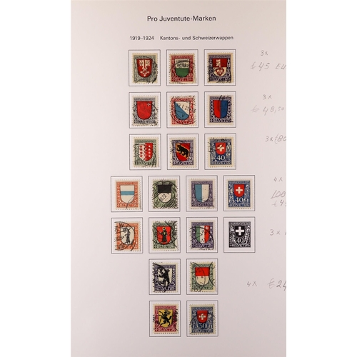 1279 - SWITZERLAND 1913 - 1981 PRO JUVENTUTE very fine used collection complete for the period apart from a... 