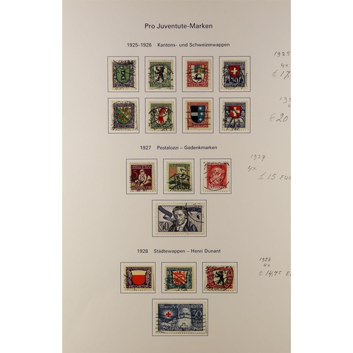 1279 - SWITZERLAND 1913 - 1981 PRO JUVENTUTE very fine used collection complete for the period apart from a... 