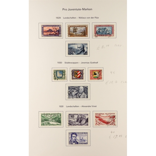 1279 - SWITZERLAND 1913 - 1981 PRO JUVENTUTE very fine used collection complete for the period apart from a... 