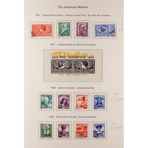 1279 - SWITZERLAND 1913 - 1981 PRO JUVENTUTE very fine used collection complete for the period apart from a... 