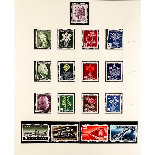 1281 - SWITZERLAND 1946 - 1975 MINT / NEVER HINGED MINT COLLECTION in Lindner album, of sets and miniature ... 