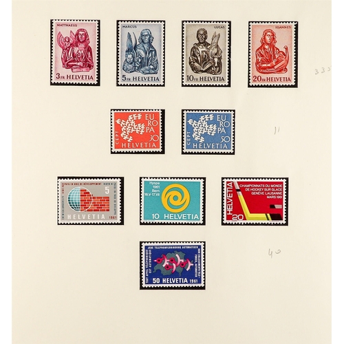 1281 - SWITZERLAND 1946 - 1975 MINT / NEVER HINGED MINT COLLECTION in Lindner album, of sets and miniature ... 