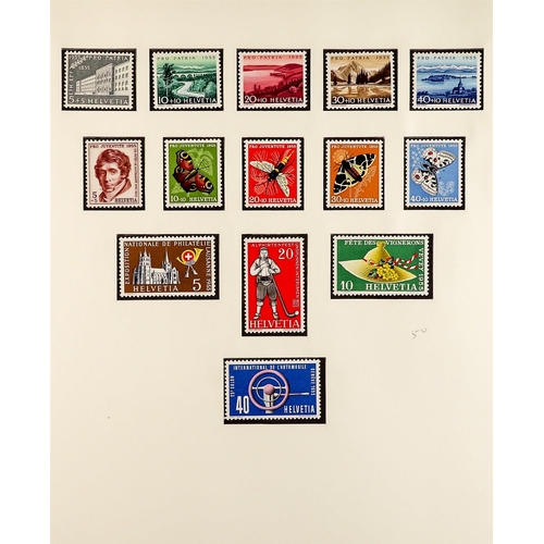 1281 - SWITZERLAND 1946 - 1975 MINT / NEVER HINGED MINT COLLECTION in Lindner album, of sets and miniature ... 