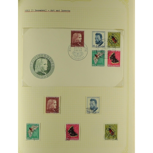 1282 - SWITZERLAND 1946 - 1999 PRO JUVENTUTE COLLECTION of used sets PLUS a matching First Day Cover. Stc €... 