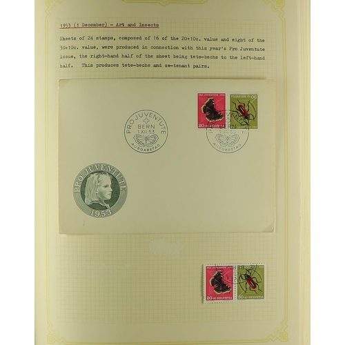 1282 - SWITZERLAND 1946 - 1999 PRO JUVENTUTE COLLECTION of used sets PLUS a matching First Day Cover. Stc €... 