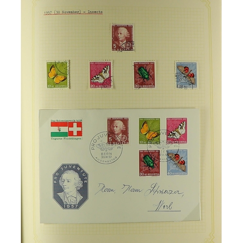 1282 - SWITZERLAND 1946 - 1999 PRO JUVENTUTE COLLECTION of used sets PLUS a matching First Day Cover. Stc €... 