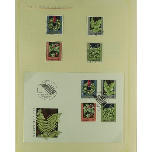 1282 - SWITZERLAND 1946 - 1999 PRO JUVENTUTE COLLECTION of used sets PLUS a matching First Day Cover. Stc €... 