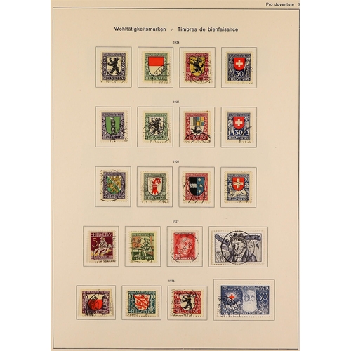 1285 - SWITZERLAND PRO JUVENTUTE 1913 - 1946 complete collection of fine used stamps, also the 1937 miniatu... 