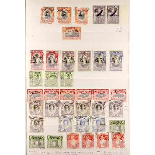 1297 - TONGA 1895 - 1949 OLD TIME ACCUMULATION. on protective pages, 1895 surcharged set unused, 1895 defin... 