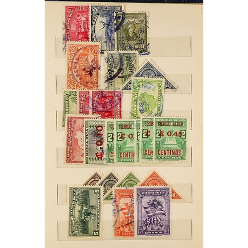 130 - CENTRAL AMERICA IN BOX. 19th Century to 1980's chiefly used stamps in 5 stock books, note Mexico, Co... 