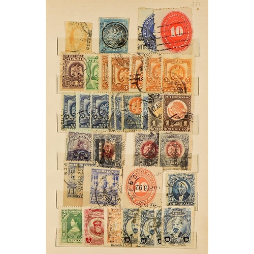 130 - CENTRAL AMERICA IN BOX. 19th Century to 1980's chiefly used stamps in 5 stock books, note Mexico, Co... 