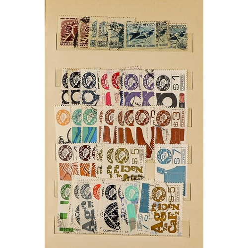 130 - CENTRAL AMERICA IN BOX. 19th Century to 1980's chiefly used stamps in 5 stock books, note Mexico, Co... 