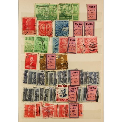 130 - CENTRAL AMERICA IN BOX. 19th Century to 1980's chiefly used stamps in 5 stock books, note Mexico, Co... 