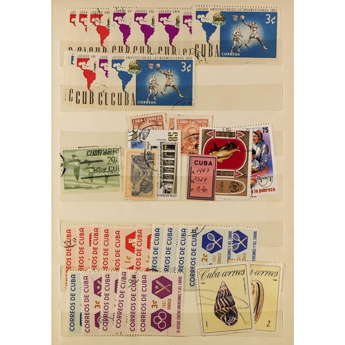 130 - CENTRAL AMERICA IN BOX. 19th Century to 1980's chiefly used stamps in 5 stock books, note Mexico, Co... 