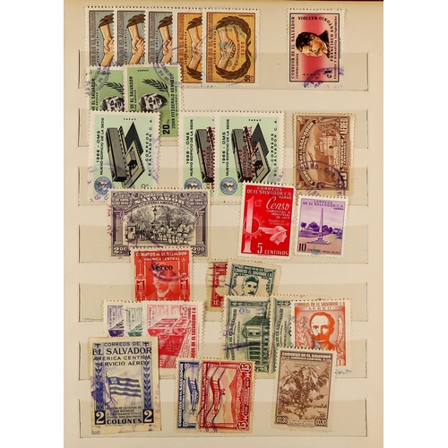 130 - CENTRAL AMERICA IN BOX. 19th Century to 1980's chiefly used stamps in 5 stock books, note Mexico, Co... 