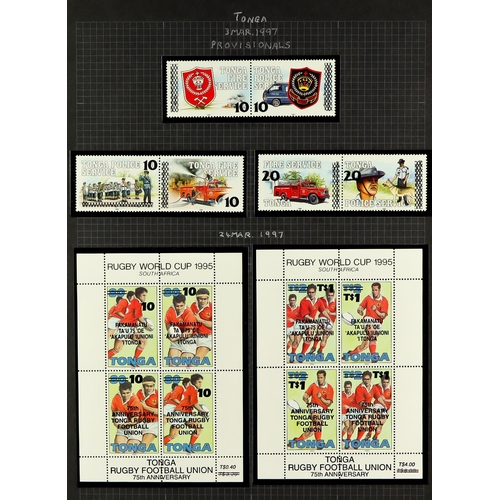 1301 - TONGA 1987 - 2005 COMPLETE NEVER HINGED MINT COLLECTION in album, incl Officials (approx 535 stamps,... 