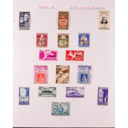 1303 - TRIESTE 1945 - 1954 COLLECTION of over 600 mint & used stamps on album pages, includes (all mint) ZO... 