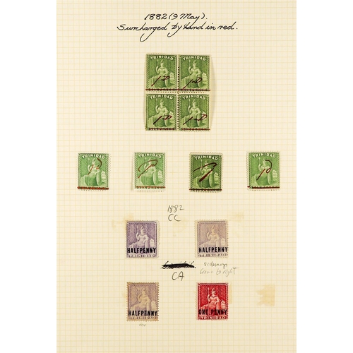 1305 - TRINIDAD 1851 - 1909 MINT COLLECTION of 68 stamps annotated on album pages, note 1851 - 1859 chiefly... 