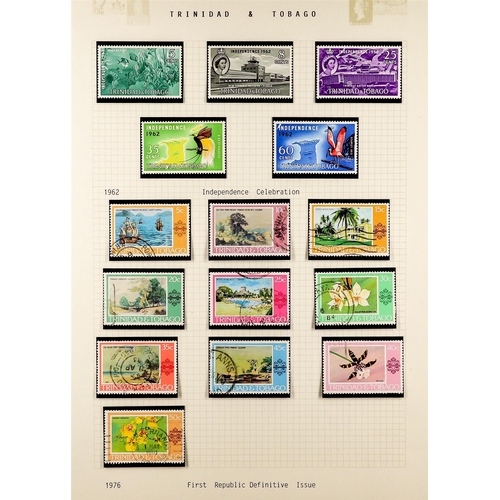 1307 - TRINIDAD & TOBAGO 1851 - 1970 ACCUMULATION of mint & used stamps on various pages, QV values to 1s m... 