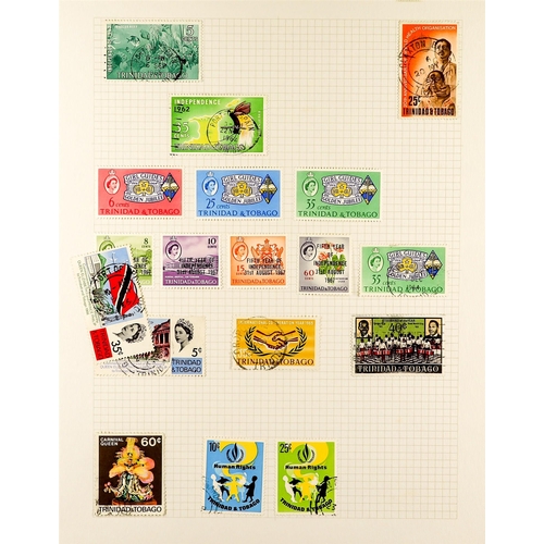 1307 - TRINIDAD & TOBAGO 1851 - 1970 ACCUMULATION of mint & used stamps on various pages, QV values to 1s m... 