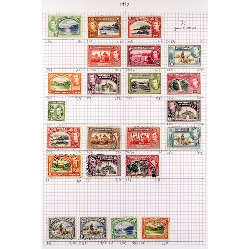 1307 - TRINIDAD & TOBAGO 1851 - 1970 ACCUMULATION of mint & used stamps on various pages, QV values to 1s m... 