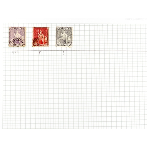 1307 - TRINIDAD & TOBAGO 1851 - 1970 ACCUMULATION of mint & used stamps on various pages, QV values to 1s m... 