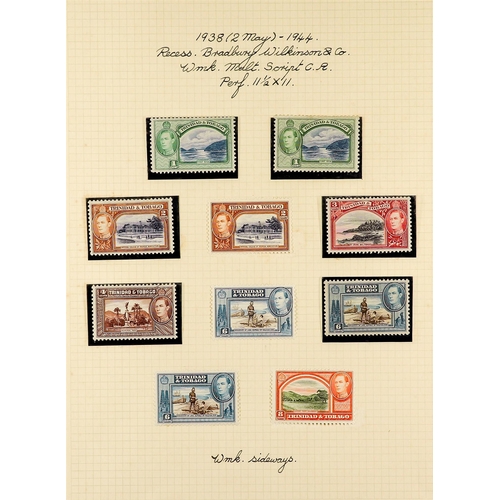 1308 - TRINIDAD & TOBAGO 1913 - 1938 MINT COLLECTION around 200 stamps annotated on album pages, includes 1... 