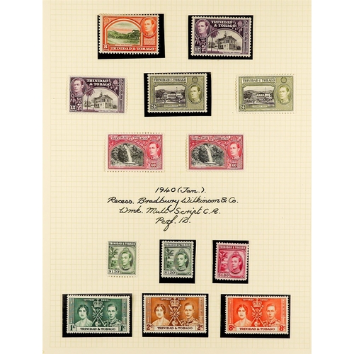 1308 - TRINIDAD & TOBAGO 1913 - 1938 MINT COLLECTION around 200 stamps annotated on album pages, includes 1... 